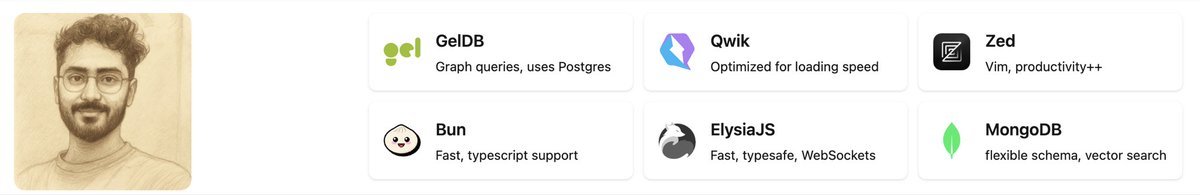 Two of my favourite tools, <a href="/bunjavascript/">Bun</a> and <a href="/geldata/">Gel</a>, acquired within 30 minutes 🤷‍♂️
What’s next? <a href="/QwikDev/">Qwik</a> and <a href="/elysiaJS/">elysiaJS</a> 👀