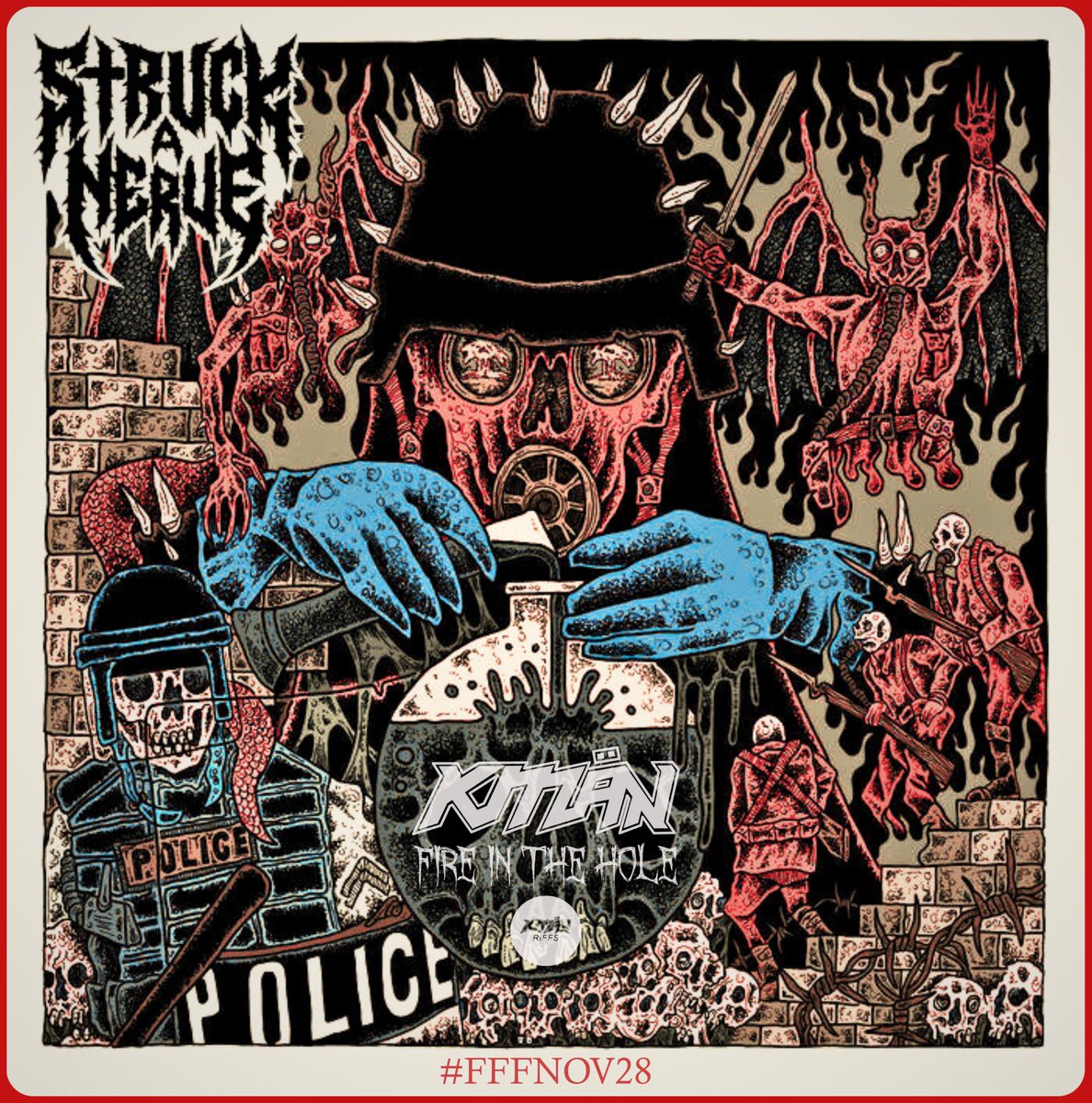 𝔉𝔦𝔯𝔢 ℑ𝔫 𝔗𝔥𝔢 ℌ𝔬𝔩𝔢- Album of the Week! 💣💠

STRUCK A NERVE - Struck A Nerve 🇬🇧💠

A relentless surge of UK Thrash, brimming with speed, aggression, and precision. Channels classic Thrash energy, injecting a modern edge. Destruction meets Municipal W vibes! #FITH #KMäN