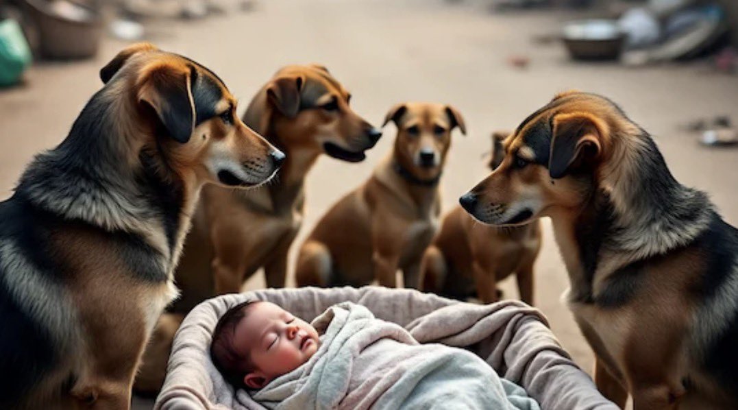 THE GUARDIANS OF NABADWIP 🇮🇳❤️ 📍 Location: Nabadwip, West Bengal 🌙 The Situation: A newborn baby abandoned at night. 🐕 The Heroes: A pack of stray dogs. The Story: Locals woke up