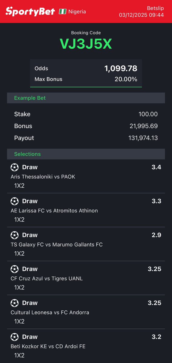 Blessyon30's tweet image. Sporty

VJ3J28 , RQZ8Q2 , VJ3J5X
TNFL0E -- Combined 
 
Drawsave on football.com 
XF24A36A8 , XC483A9B , X6CB92B5
XF064859 -- Combined