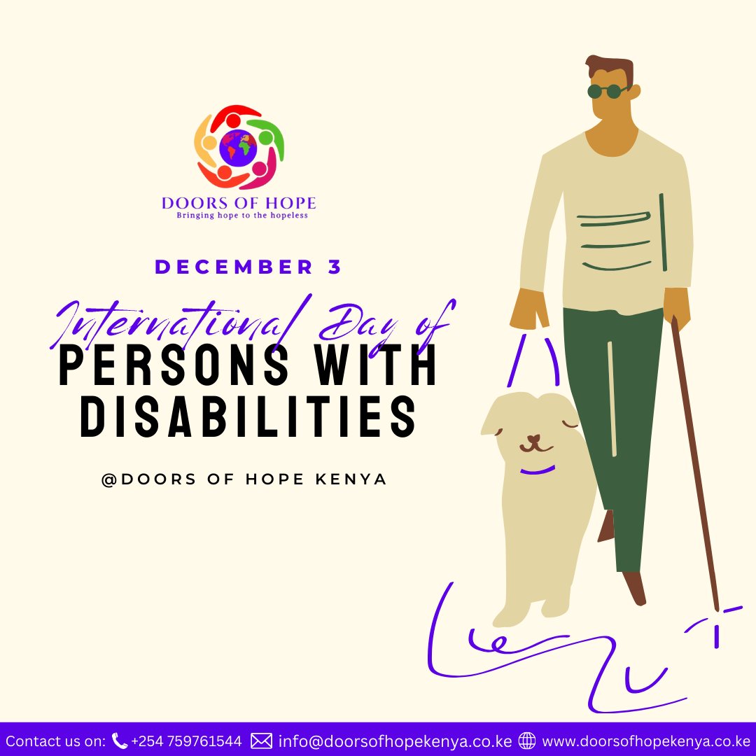 hope_doors's tweet photo. Today we celebrate the dignity, leadership, and resilience of persons with disabilities.
Inclusion is a right not a request.
Doors of Hope Kenya continues to remove barriers and open opportunities for all.
#WorldDisabilityDay #BillionStrong #SDGs @followers https://t.co/Z98MGIS2NW