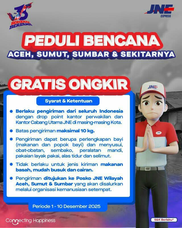 irenejuliency's tweet photo. JNE peduli... 🙏 https://t.co/PAfQEYRhOJ