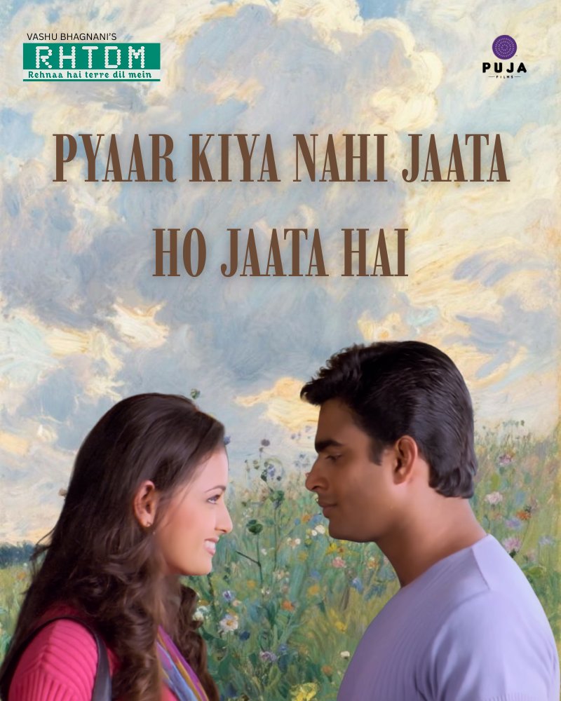 poojafilms's tweet photo. RHTDM has some of the most timeless romantic lines, the kind that still give goosebumps even today. ❤️🎬
What’s your favourite dialogue from the film?

@ActorMadhavan
@deespeak
@vashubhagnani
@honeybhagnani
@jackkybhagnani

#RHTDM #PujaEntertainment #BollywoodRomance https://t.co/lJtb943Emf