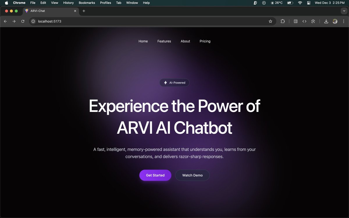 alok_js's tweet image. 🚀 UI progress on my ARVI AI chatbot!
Login, Register &amp;amp; Home page done.
Now building the chat screen.
#reactjs #webdev #ai #buildinpublic