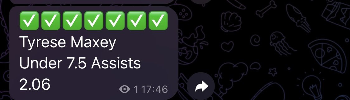 SAMURAIBETS7's tweet image. 💰💰💰💰💰💰💰💰

SWEEEEEEEEP💣

✅Jalen Williams o18.5 Pt 1.89
✅Tyrese Maxey U7.5 Assists 2.06
✅PARLAY 2.75