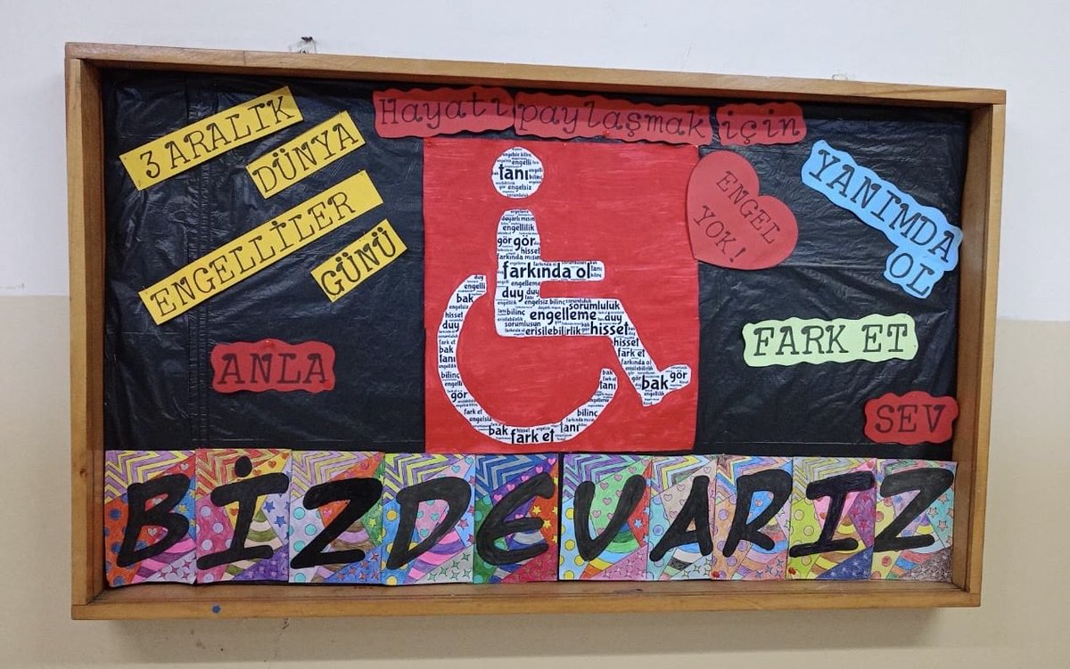 MREMTAL's tweet photo. Özel eğitim sınıfımızın 3 Aralık Dünya Engelliler Günü için hazırladığı pano çalışması…
Farklılıkların bir araya gelerek oluşturduğu bu renkli çalışma, empatiyi, eşitliği ve her bireyin değerini hatırlatıyor.

@tcmeb 
@istanbulilmem 
#3aralıkdünyaengellilergünü https://t.co/iteyoXfuow
