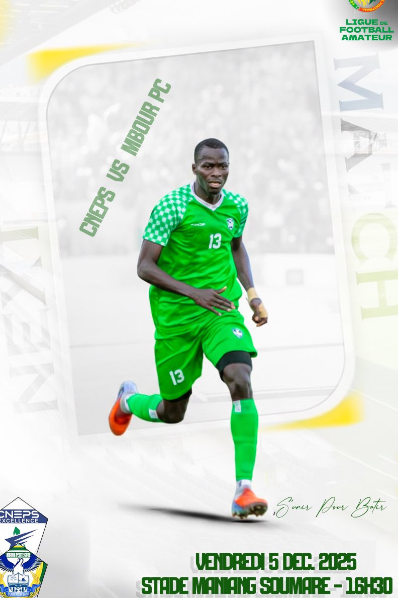 CoteMbour's tweet image. 📢 𝐏𝐑𝐎𝐂𝐇𝐀𝐈𝐍 𝐌𝐀𝐓𝐂𝐇 

Déplacement de TEAM MPC A THIES 

VENDREDI à 16h30 , au Stade Maniang Soumare  pour la 2e journée du championnat Natinal 1 

Nous vous attendons nombreuses et nombreux pour venir soutenir notre équipe.

#MPC  #S’unir pour Bâtir  #Allezlespélicans
