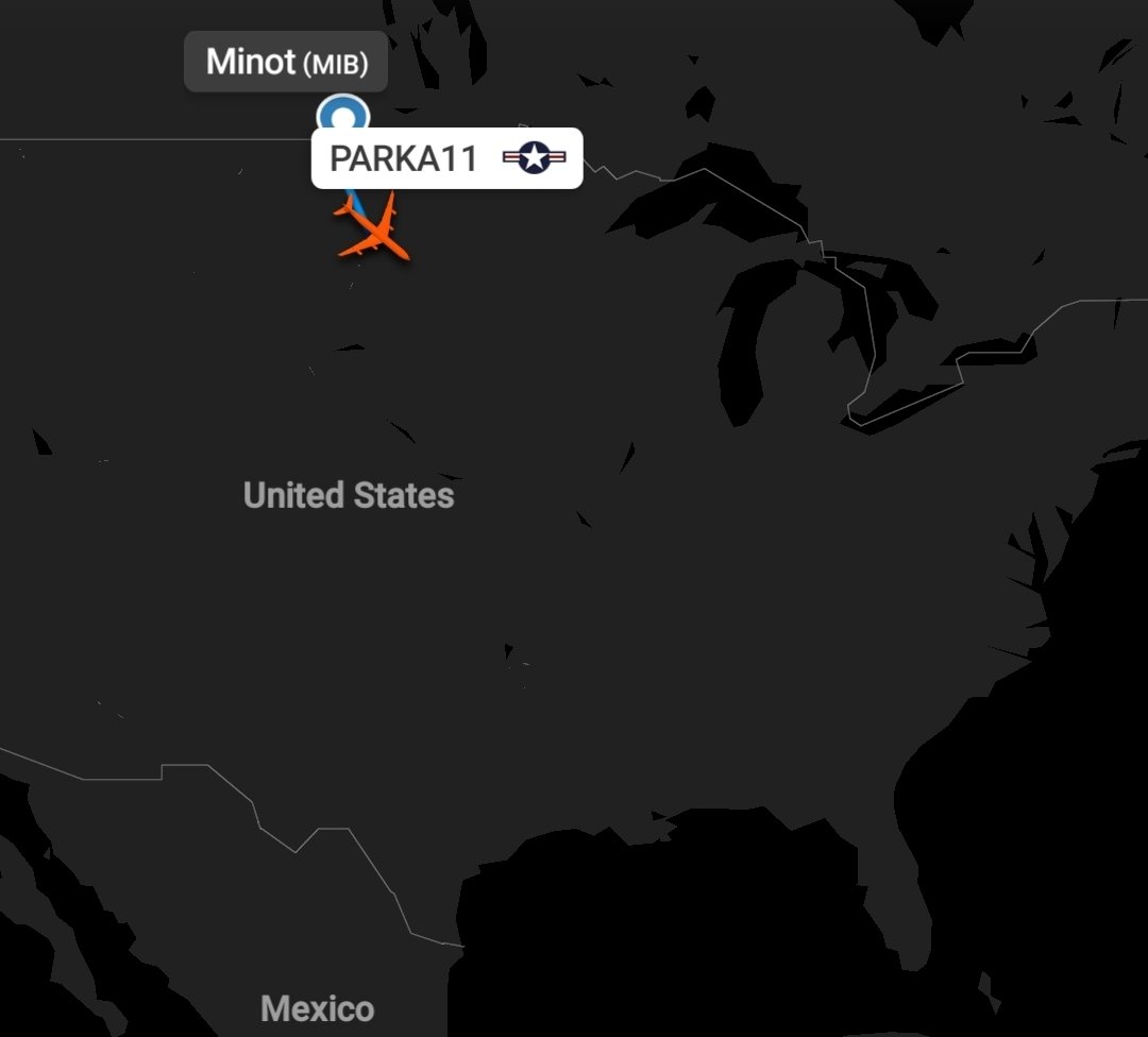 Conflict_Radar's tweet photo. #NOW U.S  Air Force B-52 takes off from MINOT Air Force Base 

Towards southeast, perhaps another show of force https://t.co/Ue1cJasnE0