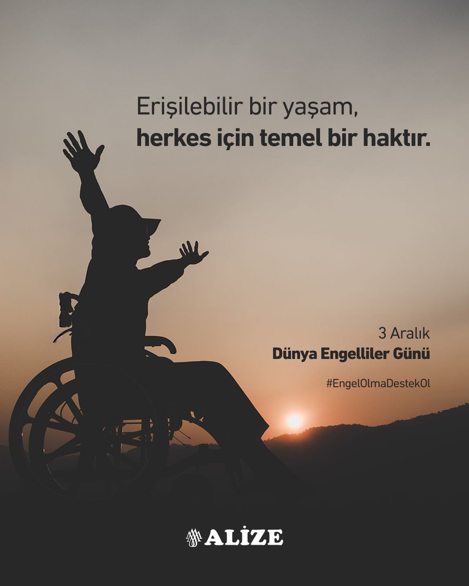 Engeller, farkındalık ve destekle birlikte aşılır.
Erişilebilir bir yaşamın herkes için temel bir hak olduğu bilinciyle, daha kapsayıcı bir dünya için bugün bir kez daha ses oluyoruz.

3 Aralık Dünya Engelliler Günü’nde;
#EngelOlmaDestekOl ✨

#EngellilerGünü #AlizeBodrum