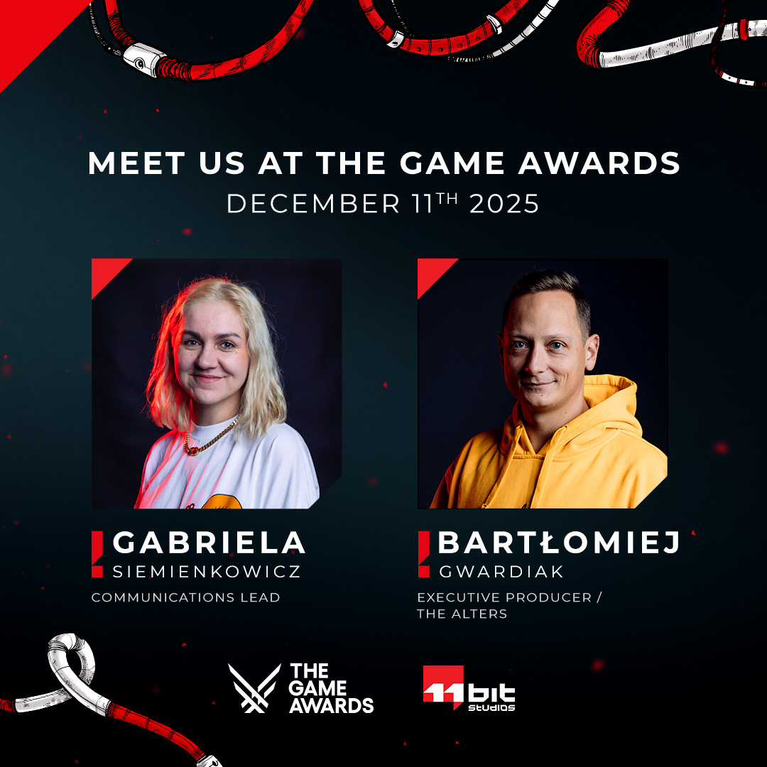 We’re heading to #TheGameAwards 🏆

Our Communications Lead, <a href="/_chandra_27/">Gabriela Siemienkowicz</a>, together with Bartłomiej Gwardiak, Executive Producer of #TheAlters, will be on site throughout the event.

If you’re around, feel free to catch us for a chat! ❤️
