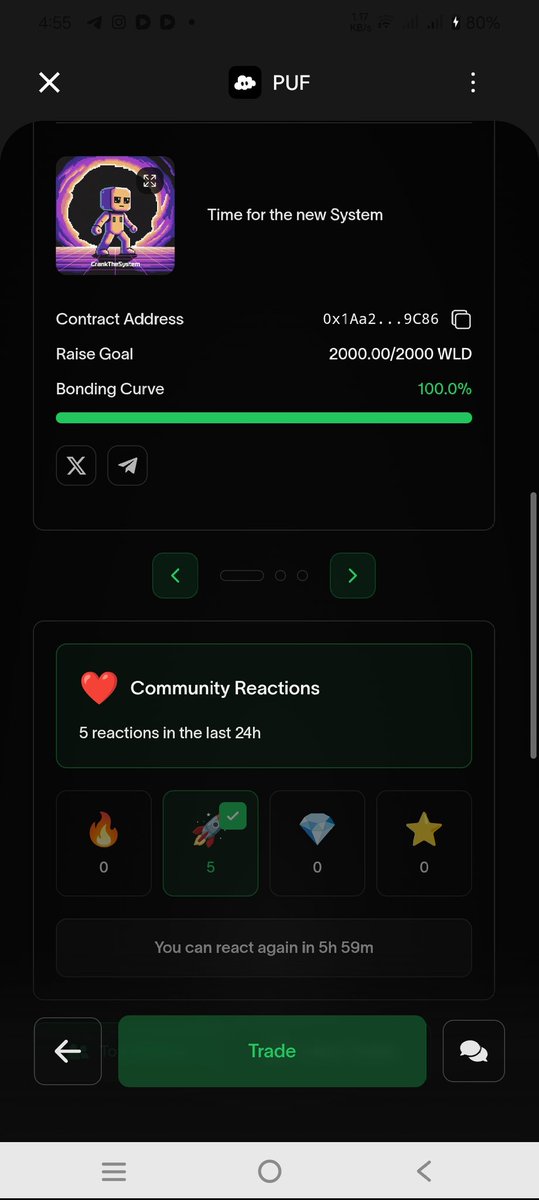 slice_jack's tweet image. React to earn is now open give us rockets 🚀🚀 if you push we also push so let&apos;s goo!!

Tg for more info t.me/crankweltsystem