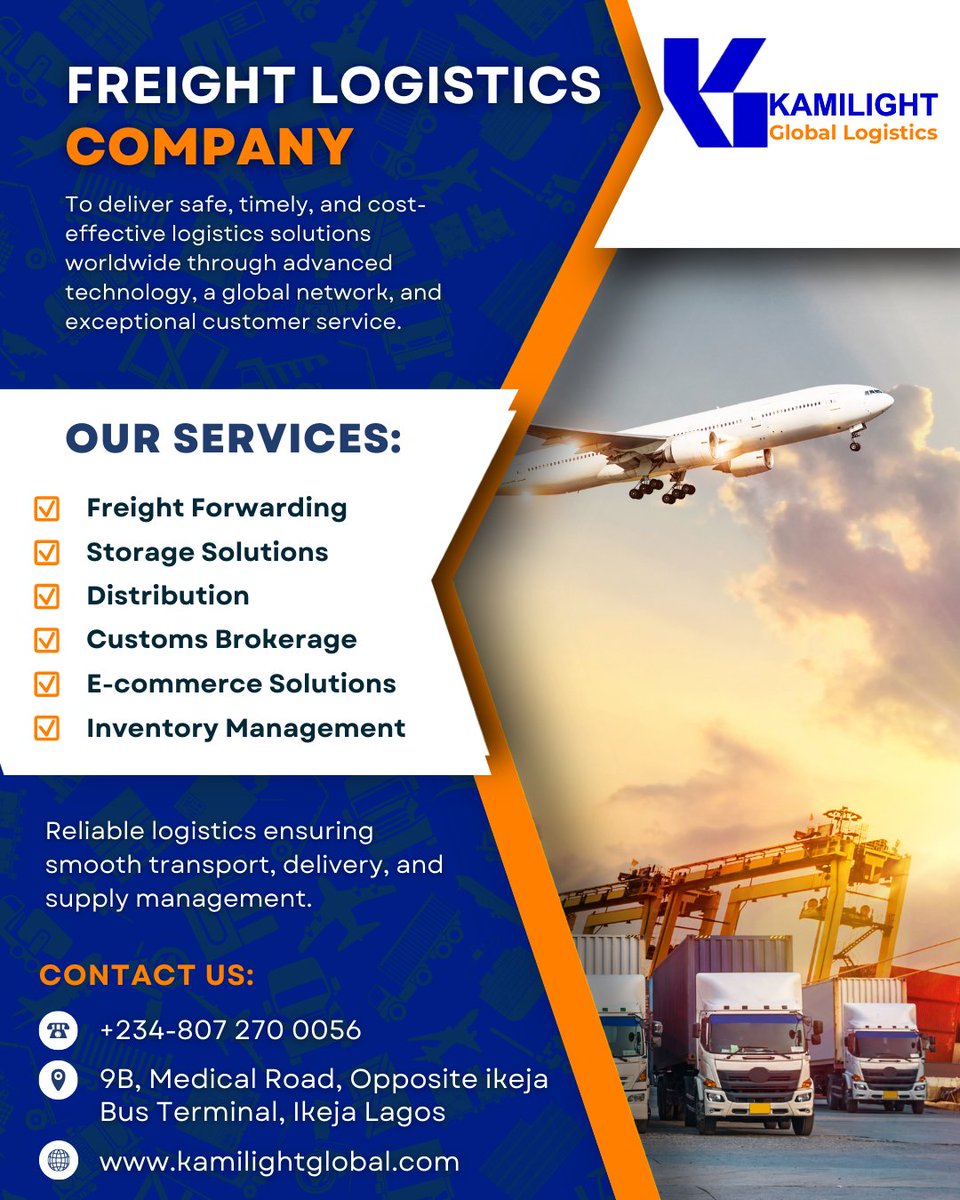 KamilightL's tweet image. 🌍✈️ Midweek Moves with Kamilight! 🚢📦
Your shipments keep moving — fast, safe, and globally.
Air or sea, business or personal… we deliver with precision.

Ship with confidence!

#KamilightGlobalLogistics #MidweekMoves #AirFreight #SeaFreight #CargoExperts #GlobalShipping