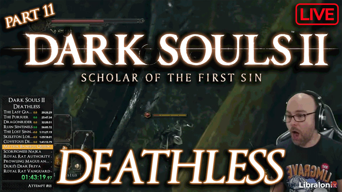 libralonix's tweet image. Join me live as we yet again start a new run at my Dark Souls II Perma-Deathless run!

Can my new strats save me, or will my own stupidity reign supreme again?

And talking of &quot;reign&quot; there will be some Elden Ring Nightreign DLC chatter, because you know.....reasons! :👀

💀NOW…