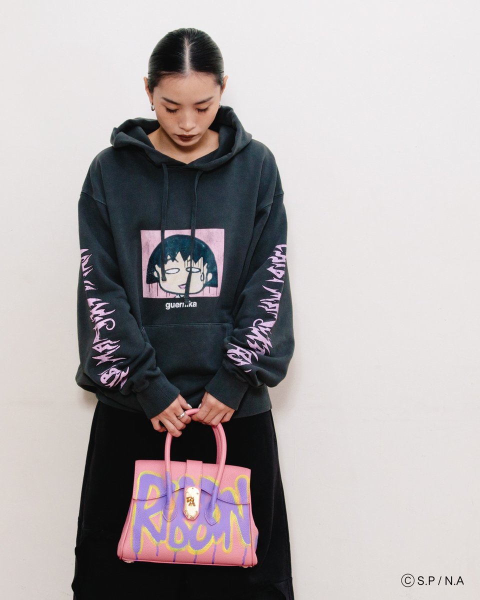 guernika×ちびまる子ちゃん】Drooping Maruko Vintage style Hoodie