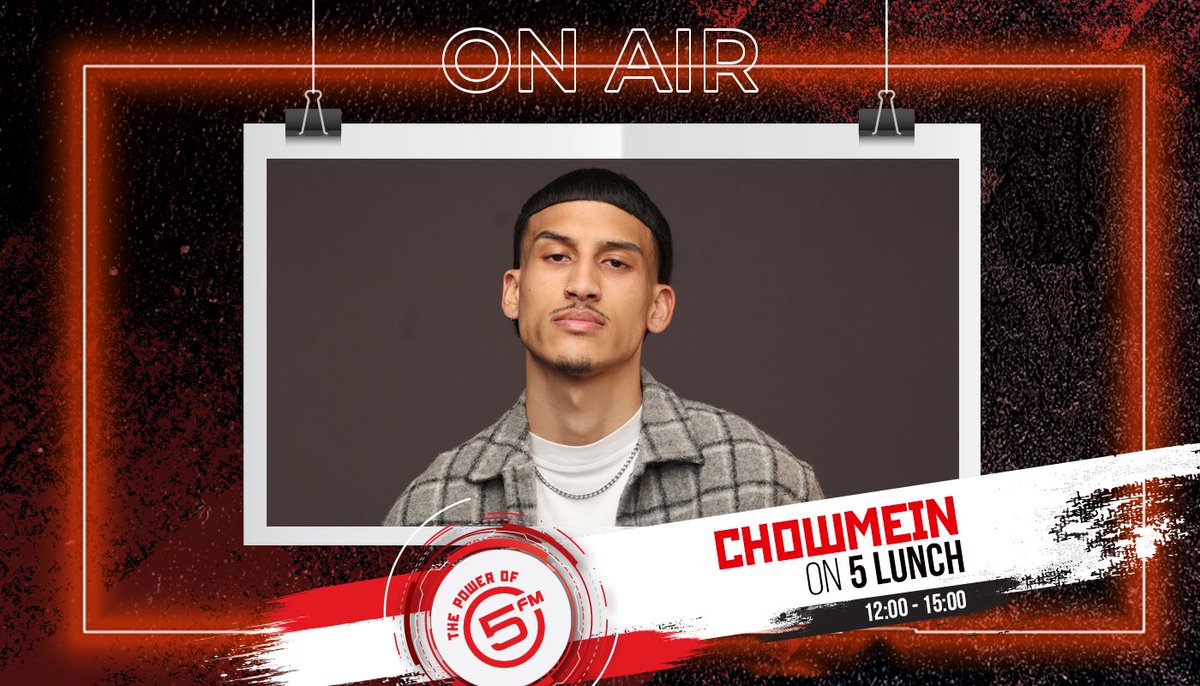 5FM's tweet photo. Coming up on #5Lunch with @LulaOdiba and @nadiaromanos!
@chowmeinthedj steps into the studio live after 13:00 for #TheLunchbreakMix and a quick catch-up behind the decks. Make sure you’re listening. 🎧🔥 https://t.co/y6Iaewv99Z