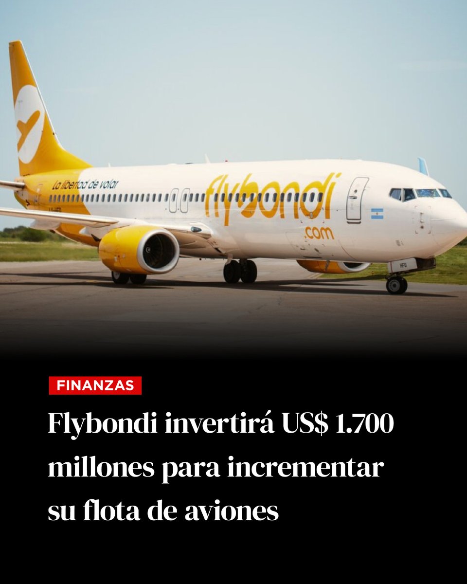 🛬 La aerolínea argentina de bajo costo Flybondi, controlada por el fondo de inversión estadounidense COC Global Enterprise, anunció que invertirá 1.700 millones de dólares en la incorporación de hasta 35 aviones de los fabricantes Boeing y Airbus.

Lea la nota completa acá 📌