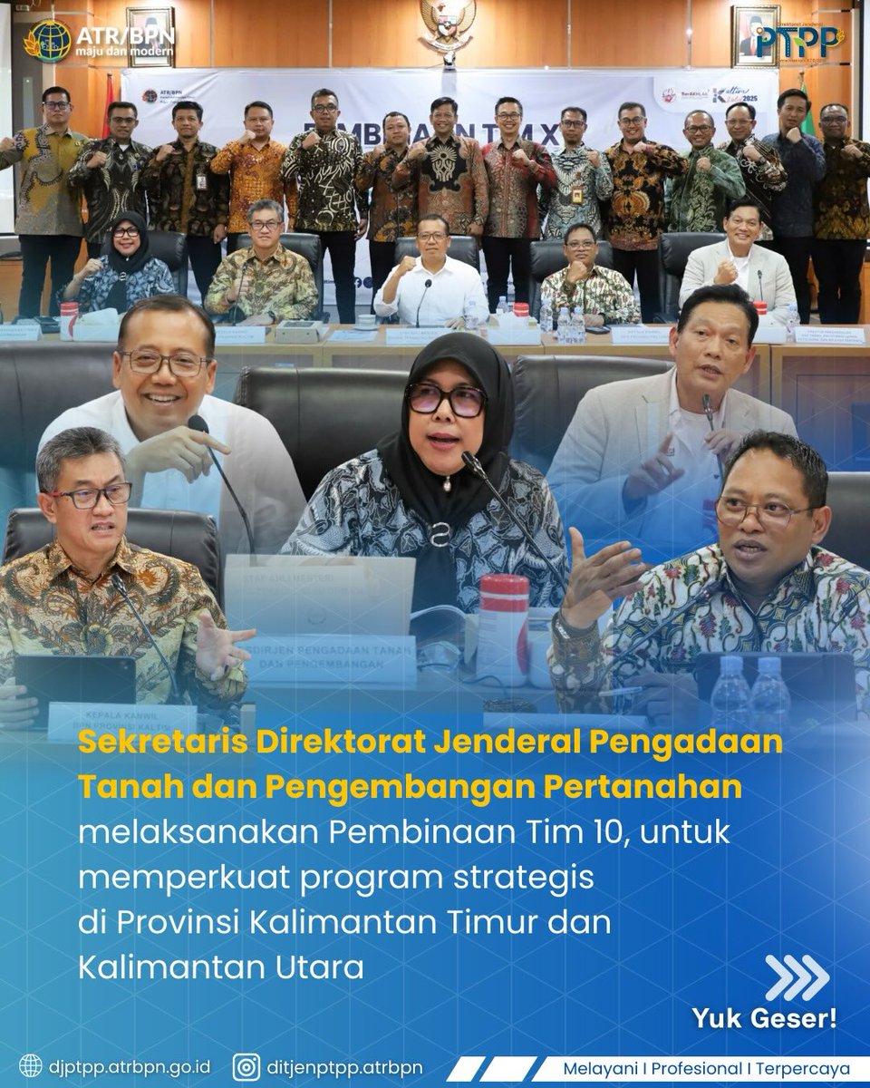 KANTAHKABKUDUS's tweet photo. Samarinda - Kementerian ATR/BPN menyelenggarakan Pembinaan Kegiatan dan Program Strategis Pelayanan Pertanahan Tahun 2025 di lingkungan Kantor Wilayah BPN Provinsi Kalimantan Timur dan Kantor Wilayah BPN Provinsi Kalimantan Utara

#ditjenptpp
#sobatptpp https://t.co/vJFCHbeRvW