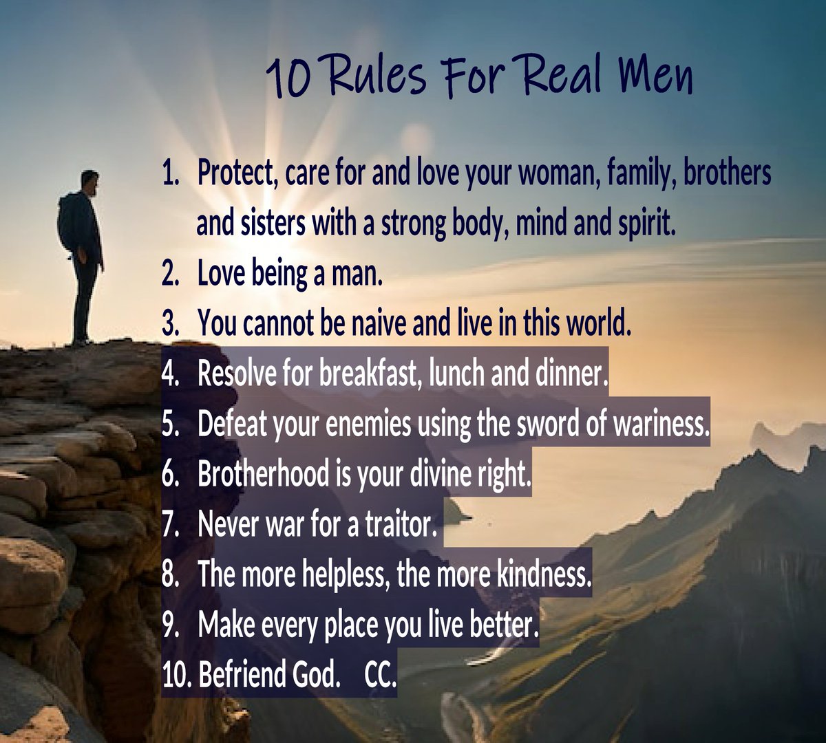 10 Real Men Rules.

#1. #8. 

x.com/AntiWokeMemes/…