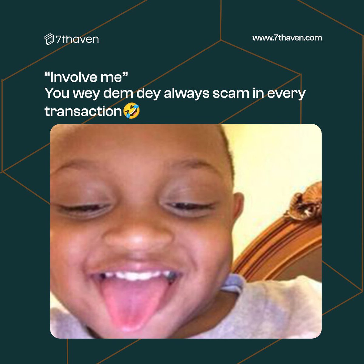 7thaven__'s tweet image. Involve you ke?

You wey dey owe financial aura.
Make payments with 7thaven today to recover all financial aura, and get involved this Detty December.