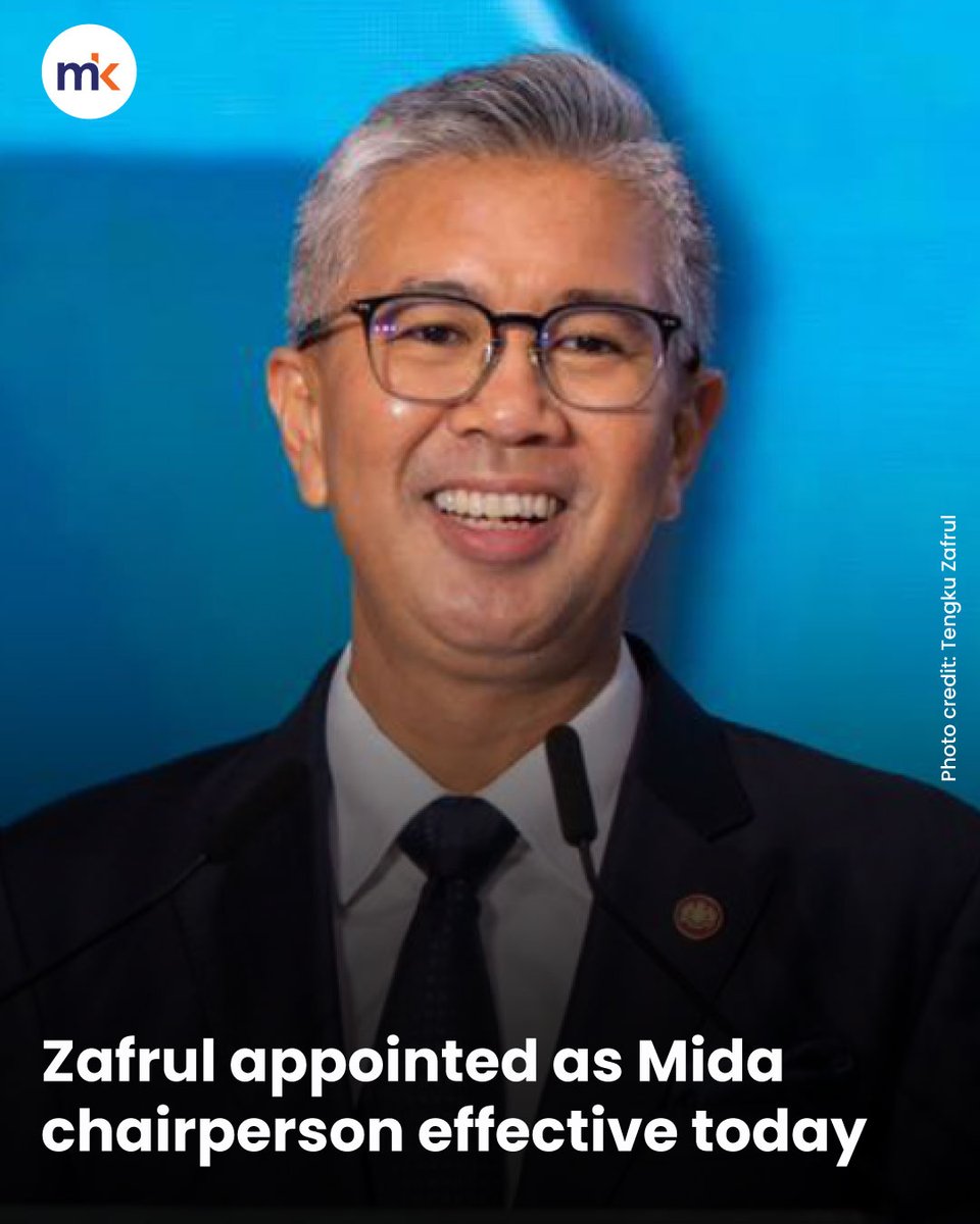 malaysiakini's tweet image. Former investment, trade and industry minister Tengku Zafrul Abdul Aziz has been appointed as the chairperson of the Malaysian Investment Development Authority (Mida).

In a statement, the Prime Minister’s Office said Zafrul will serve in that role for two years, with the…