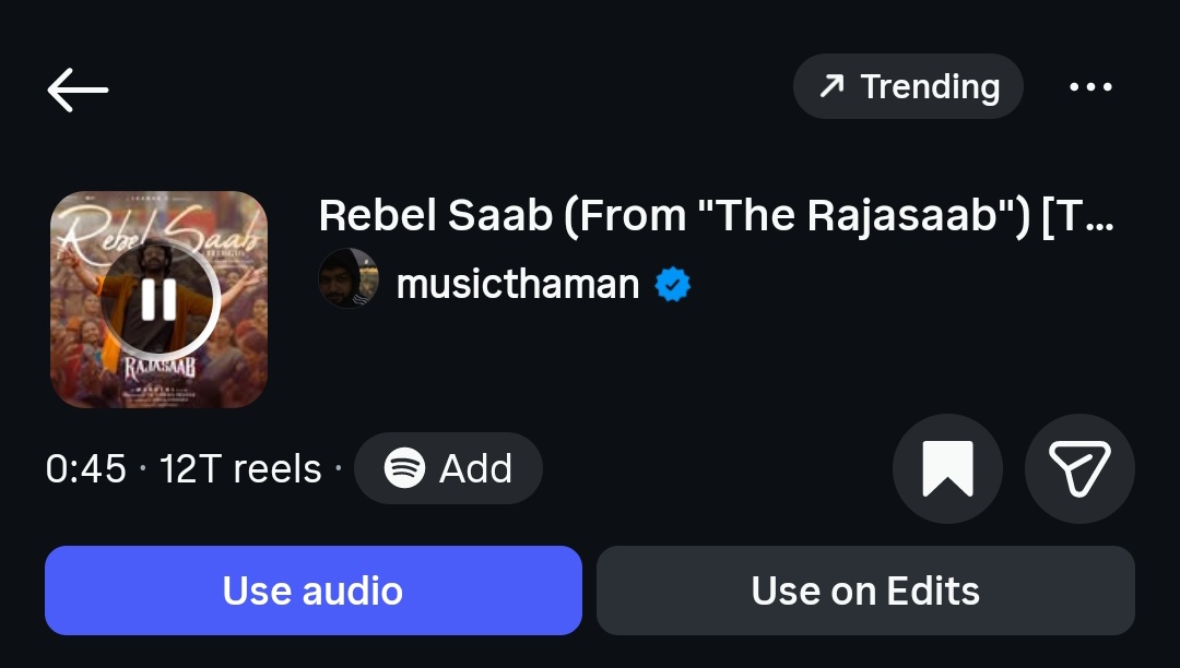 PrabhasNetwork_'s tweet image. #RebelSaab from #TheRajaSaab Crossed 10K Reels Mark and Heading for 15K with Daily Trending Reels 😍👌❤️‍🔥

Getting Massive Reach and Response allover ✨

🔗: instagram.com/reels/audio/13…

#Prabhas ❤️‍🔥