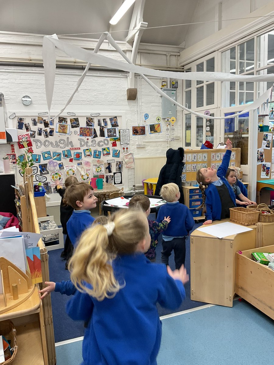 Jingles the Christmas elf has caused such excitement this morning in the Wrens and Bluebell nursery class! Jingles has obviously had lots of fun overnight ‘decorating’ the classroom!