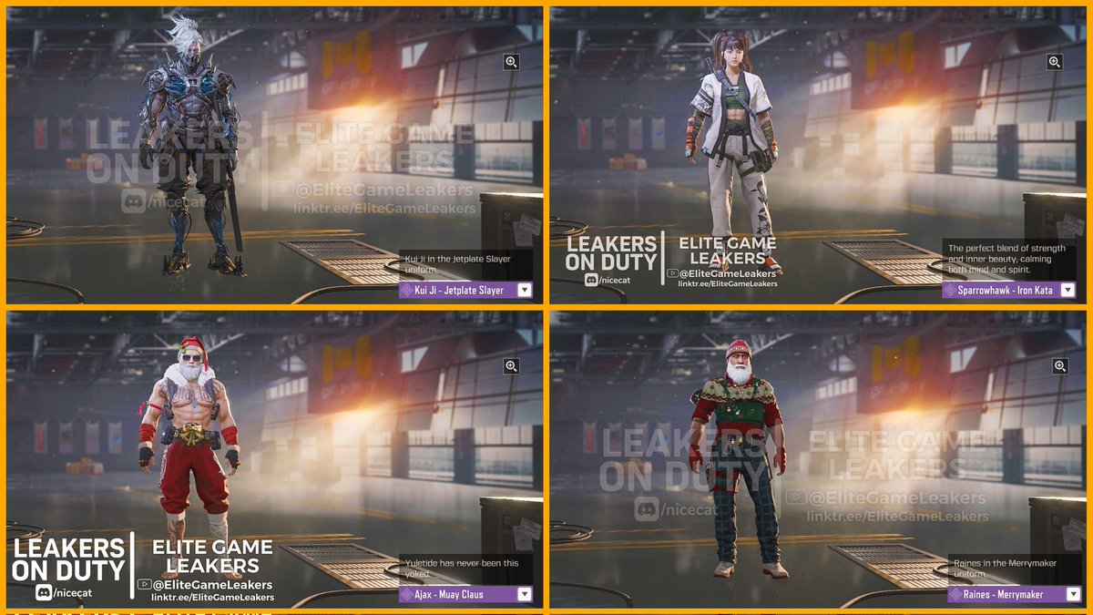EliteGameLeaker's tweet image. Season 11 All New Characters Leaked

Note: Legendary Character for collaboration &amp;amp; Mythic character is not available currently, so gotta wait for that

(Part-1)

Follow @LeakersOnDuty &amp;amp; @EliteGameLeaker &amp;amp;  Retweet this tweet:)
 
#CoDMobile #Callofdutymobile #CoDM