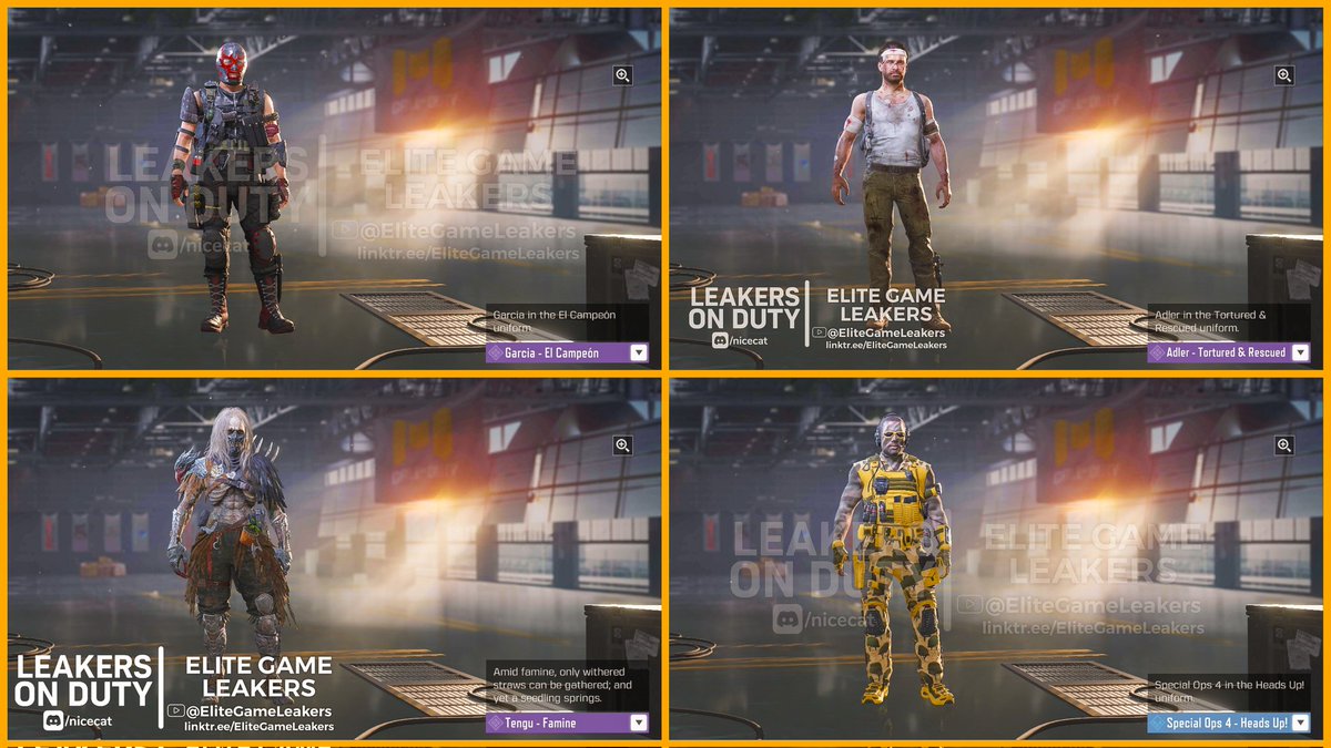 EliteGameLeaker's tweet image. Season 11 All New Characters Leaked

Note: Legendary Character for collaboration &amp;amp; Mythic character is not available currently, so gotta wait for that

(Part-1)

Follow @LeakersOnDuty &amp;amp; @EliteGameLeaker &amp;amp;  Retweet this tweet:)
 
#CoDMobile #Callofdutymobile #CoDM