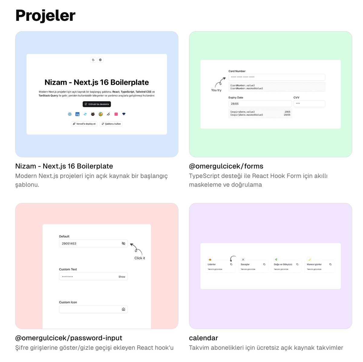 omergulcicek's tweet image. Kişisel sitemdeki Projeler sayfasını güncelledim! 🎉

Son Frontend projelerime ve kullandığım teknolojilere göz atabilirsiniz.

omergulcicek.com/projects/

#FrontendDeveloper #SoftwareEngineer #WebDevelopment #React #Nextjs