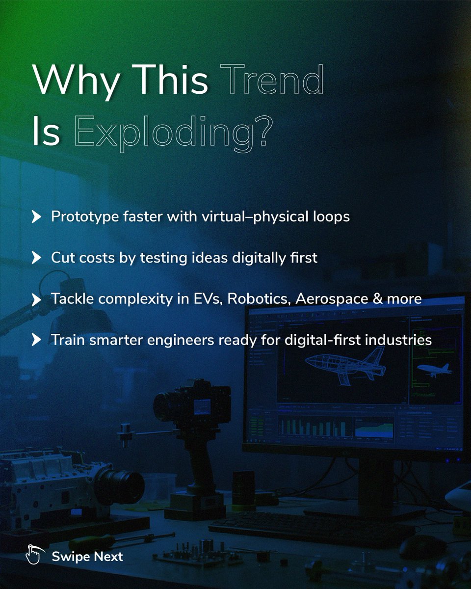 cadfem_in's tweet image. Engineering labs are evolving.

Universities are now building #simulation-integrated testbeds — hybrid setups where physical experiments sync with virtual models in real time.

Faster design cycles, smarter insights, stronger industry 

#DigitalEngineering #UniversityInnovation