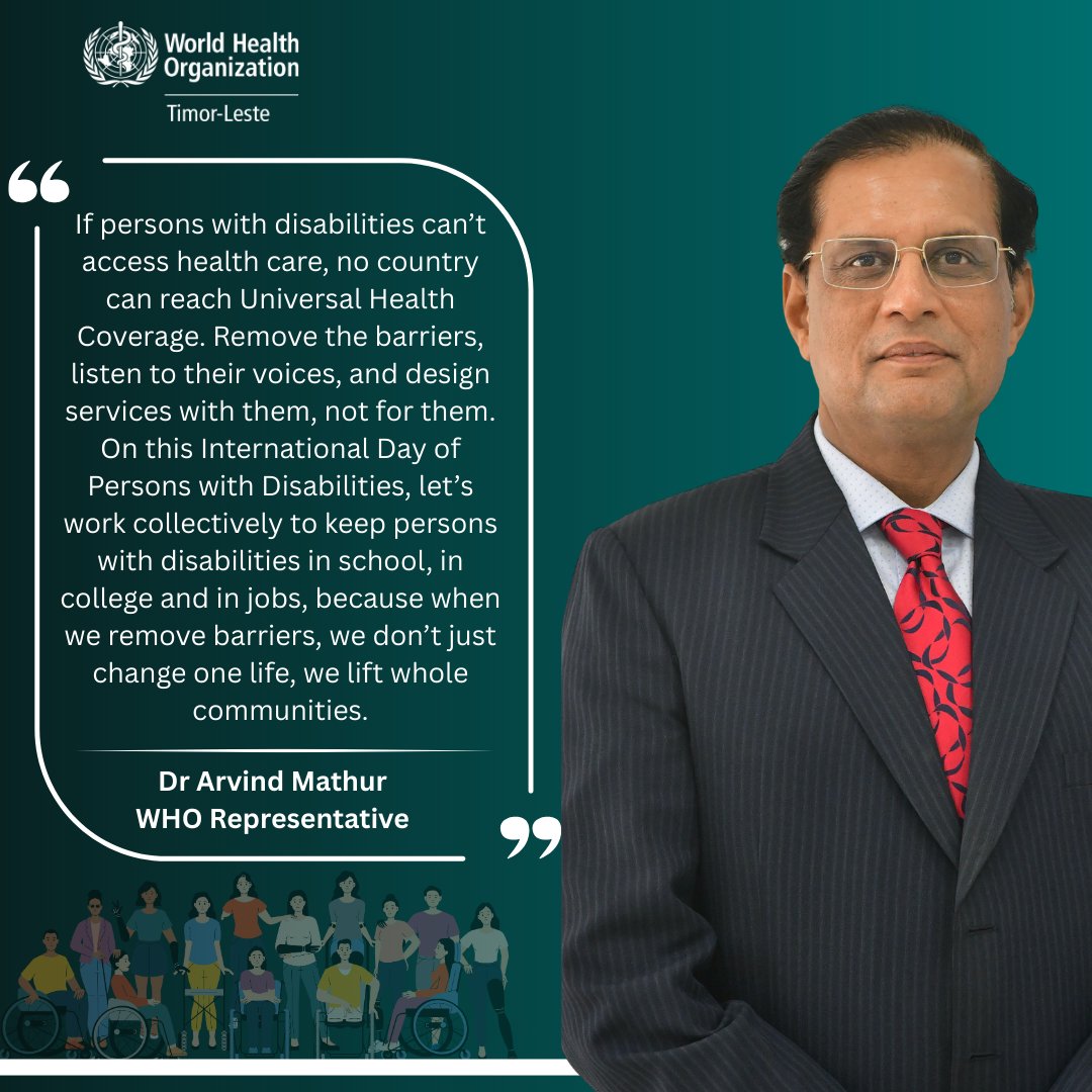 WHOTLS's tweet image. On the International Day of Persons with Disabilities, Dr. Arvind Mathur reminded that inclusion isn’t optional — it’s essential. When health services, education and jobs are accessible to everyone, entire communities grow stronger.

#IDPD #DisabilityDay #DisabilityRights