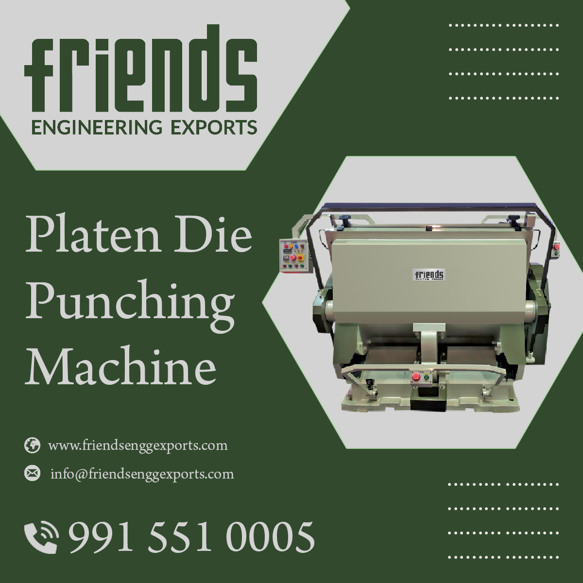 idea_amritsar's tweet photo. Platen Die Punching Machine Manufacturers Exporters Call +91 991-551-0005
#FriendsEngineeringExports
https://t.co/3PRkKWq20e
#diepunching #machine #platenpunching #manufacturer #exporters #amritsar #india #diecutting #diecuttingmachine #creasing #cuttingboard https://t.co/AlyqI9tdM3