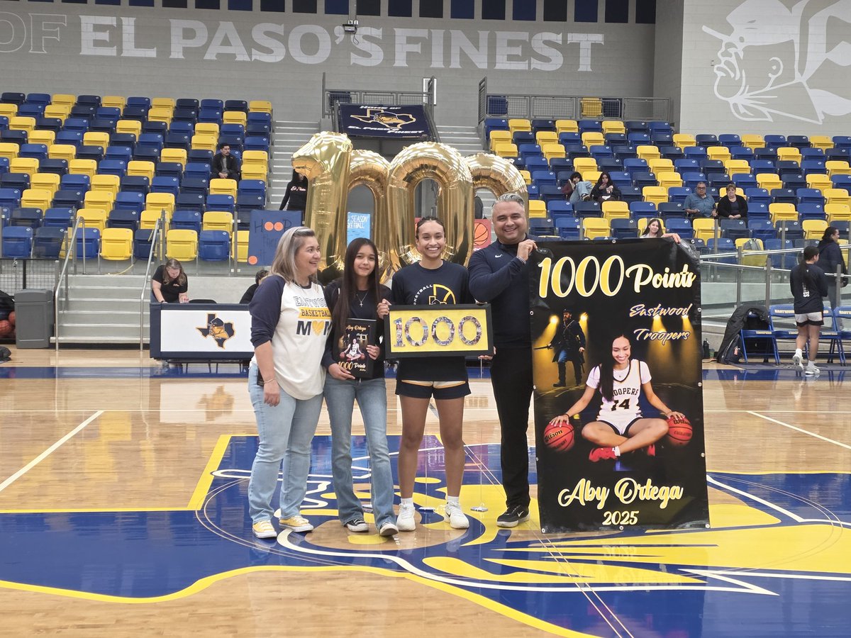 IFalk4's tweet photo. @EastwoodGbb and Trooper Nation celebrated Aby Ortega scoring over 1000 points! CONGRATULATIONS ABY!!! 
@RobRobledoEHS @EHSCoachLopez @Fchavezeptimes @EastwoodGbb @YISDAthletics1 https://t.co/C8K7YY1aYb