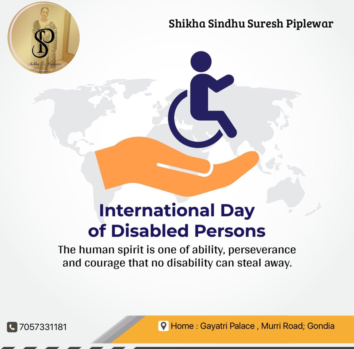 shikhapiplewar's tweet photo. “Celebrating strength, dignity, and the unstoppable spirit that rises above every barrier.”
#InternationalDayOfDisabledPersons #InclusionMatters #EqualOpportunities #DignityForAll #AccessibilityForAll #HumanRights #EmpowerEveryAbility #SupportInclusivity #DisabilityAwareness https://t.co/YDsDCFZuye