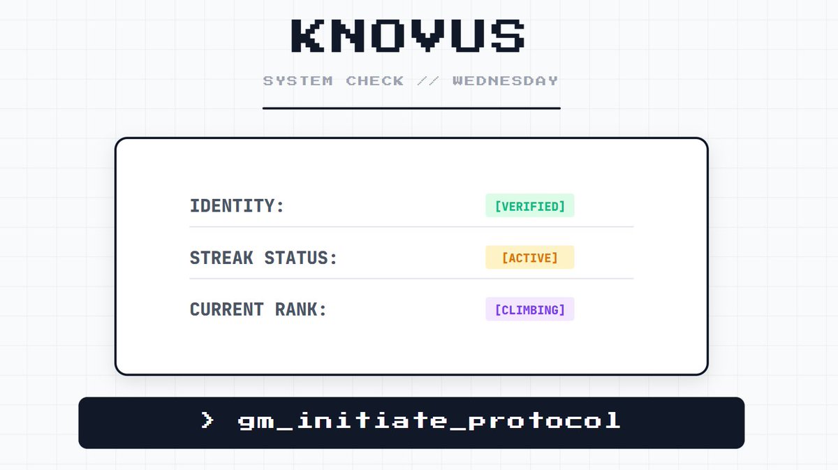 GM. 

Mid-week check-in. How is your Passport looking today?

☑ Verified 
☑ Active Streak 
☑ Ranking Up

Drop a "GM" if you are building your legacy today.