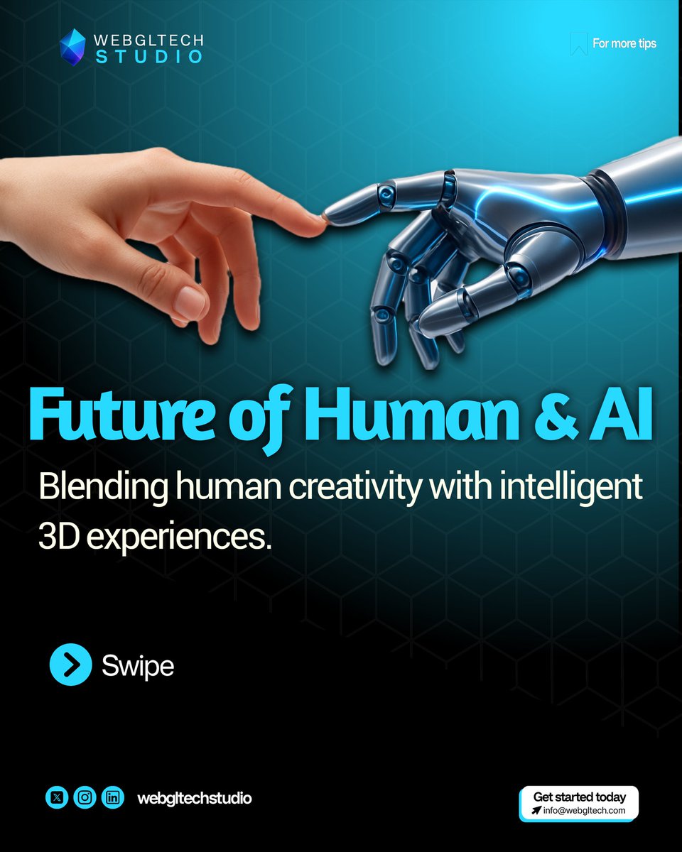 webgltechstudio's tweet image. Shaping the future of Human × AI.
At WebGLTech, we build immersive, high-performance 3D experiences with a futuristic touch. 

#WebGLTech #HumanAI #3DWeb #WebGL #AIDesign #R3F #GLSL #FuturisticWeb
