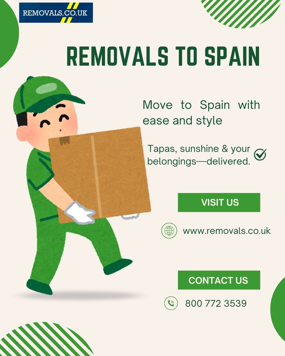 Removalscouk's tweet image. From full-house relocations to just the essentials, we make your move feel effortless and local.
Weekly removal services to all major cities across Spain.

#RemovalsToSpain #UKToSpain #SpainRelocation #InternationalMove #GivenRemovals