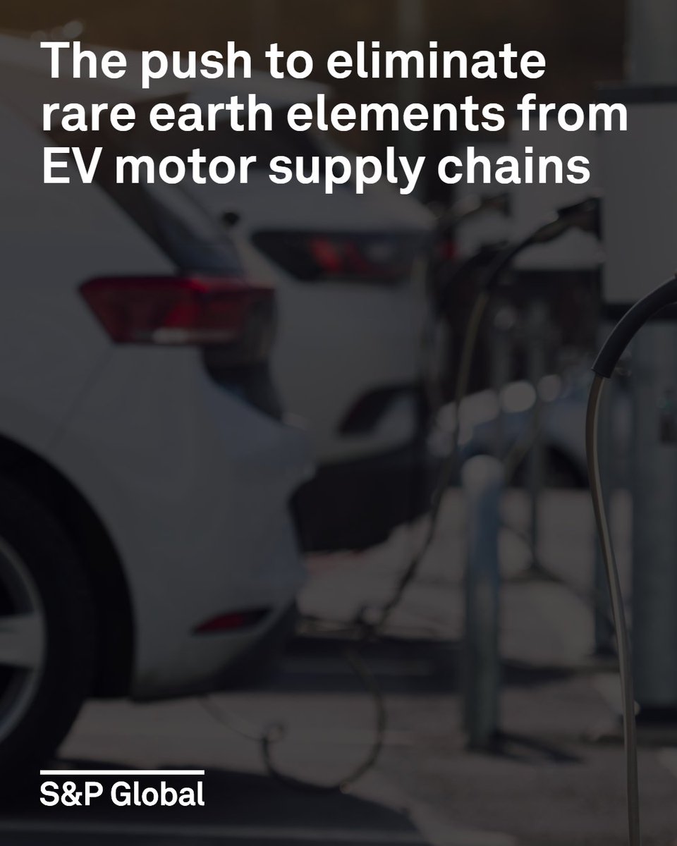 SPGlobal's tweet image. Amid shifting global trade dynamics, #automakers are being forced to rethink supply chains for critical electric vehicle (EV) components. #EV motors—long dependent on rare earth elements (REEs)—are now a strategic pressure point. Recent export restrictions from mainland China,