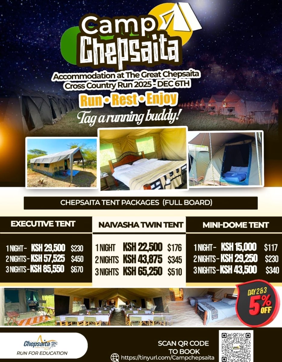 magicalkenya's tweet photo. Highland mornings hit different.
Cool air. Quiet trails. A tent with a view.
Camp Chepsaita is the cross-country athlete’s dream.
Book here: https://t.co/m0ERSMMtOc
#MagicalKenya #TembeaKenya #ChepsaitaRun #ChepsaitaRun2025 #RunForEducation https://t.co/Ow2CFDAt0H