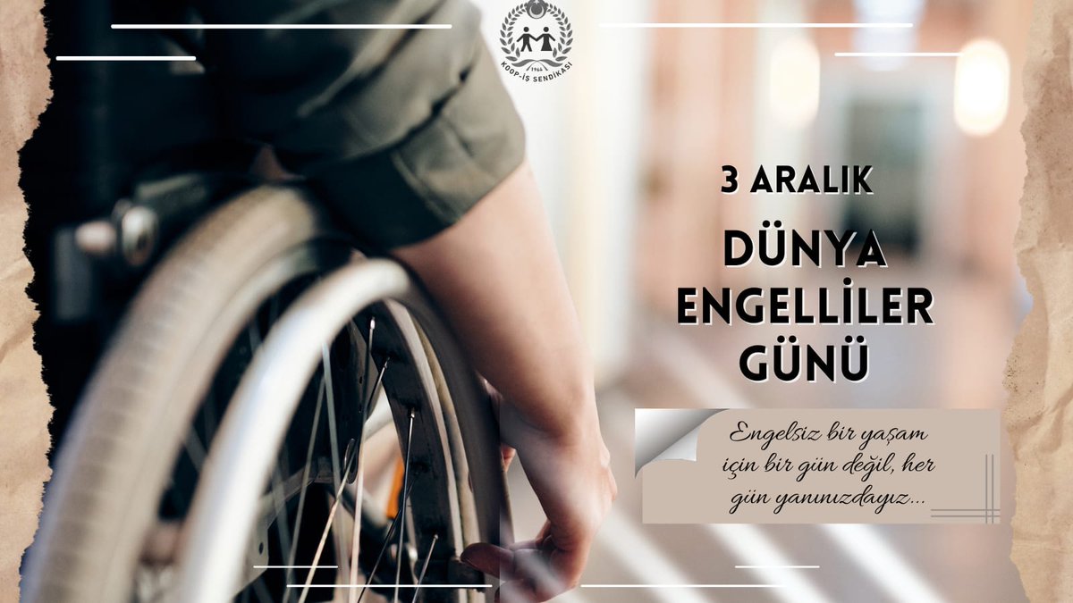 Engelli bireylerin eşit ve onurlu bir yaşam sürme hakkı hepimiz için temel bir değerdir. Hayatın her alanında engelleri kaldırmanın yolu, eşitlik ve dayanışmayı güçlendirmektir.

Tüm engelli vatandaşlarımızı saygıyla selamlıyor; bugün olduğu gibi yarın da yanlarında olacağımızı