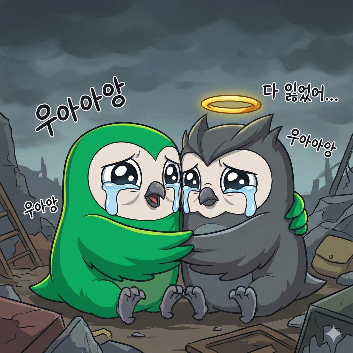 이번 야락장 때 거의 모든 돈을 다 잃어서 남은거라곤 문버드 NFT 하나 남은 <a href="/MoneyStack9/">Moneystack.ip | DeSpread</a> 님과 저를 위해 <a href="/eungcc/">Eunji | DeSpread</a> 님께서 짤을 만들어주셨습니다..

<a href="/moonbirds/">Moonbirds</a>  $BIRB가 내 자산 다시 복구 시켜줄거지??