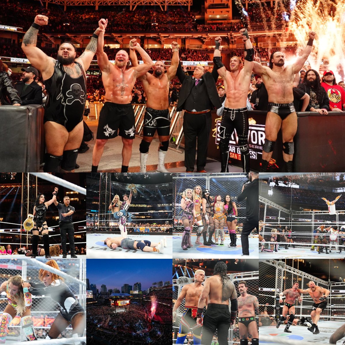 #WWE #SurvivorSeries
#WarGames 

"La Visión" se llevó la victoria ante los campeones Cm Punk, Cody Rhodes, Roman Reigns y Los Uso.
 #StephanieVaquer derrotó a #NikkiBella .
 #DominikMysterio recuperó el campeonato intercontinental al derrotar a John Cena