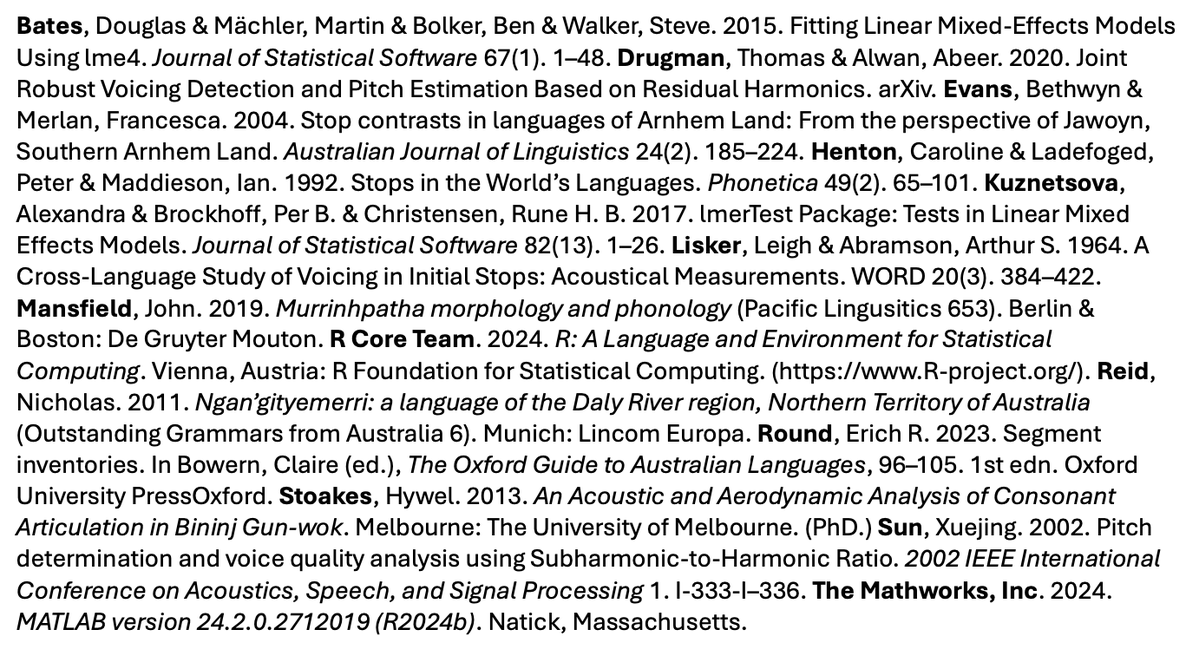 “Phonetic correlates of stop oppositions in four Australian languages” by Mitchell Browne, Michael Proctor, Mark Harvey, Jane Simpson, Robert Mailhammer, Harriet Carpenter and Naijing Liu at the annual ALS conference, Dec. 2–5, ’25 als.asn.au/Conference/202…