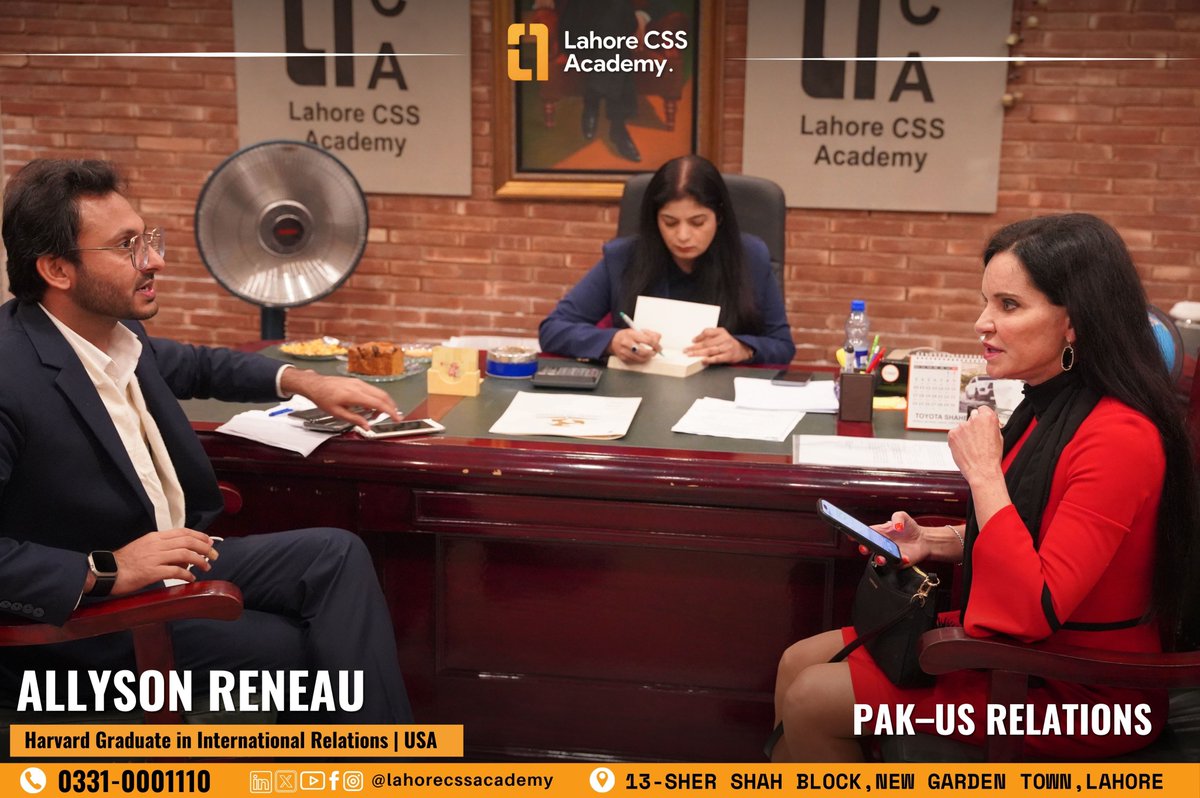 lahore_css's tweet image. 𝗔𝗹𝗹𝘆𝘀𝗼𝗻 𝗥𝗲𝗻𝗲𝗮𝘂, Harvard Graduate in International Relations,  at 𝗟𝗮𝗵𝗼𝗿𝗲 𝗖𝗦𝗦 𝗔𝗰𝗮𝗱𝗲𝗺𝘆 

📞 Contact: 0331 0001110
📍 Venue: 13-Sher Shah Block, New Garden Town, Barkat Market, Lahore

#CSS2025 #PMS2025 #MockInterview #LahoreCSSAcademy #WeGoAchieving…