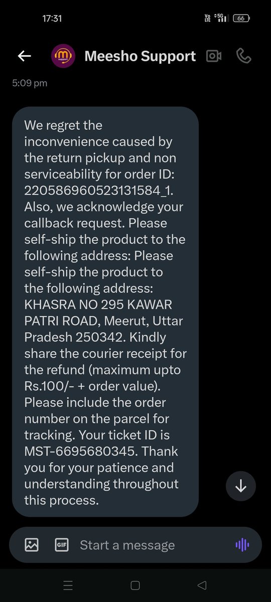 <a href="/meesho_support/">Meesho Support</a> <a href="/Absksethji/">अभिषेक सेठ</a> <a href="/ConsumerVoiceIn/">Consumer VOICE</a> <a href="/jagograhakjago/">Consumer Affairs</a> 
Pathetic experience,No both refund yet given by meesho
Defective Dilivered item not picked up by meesho delivery partner on the name of non serviceable, they insist me the self delivery, details in twitter chat, item undelivered, no address found