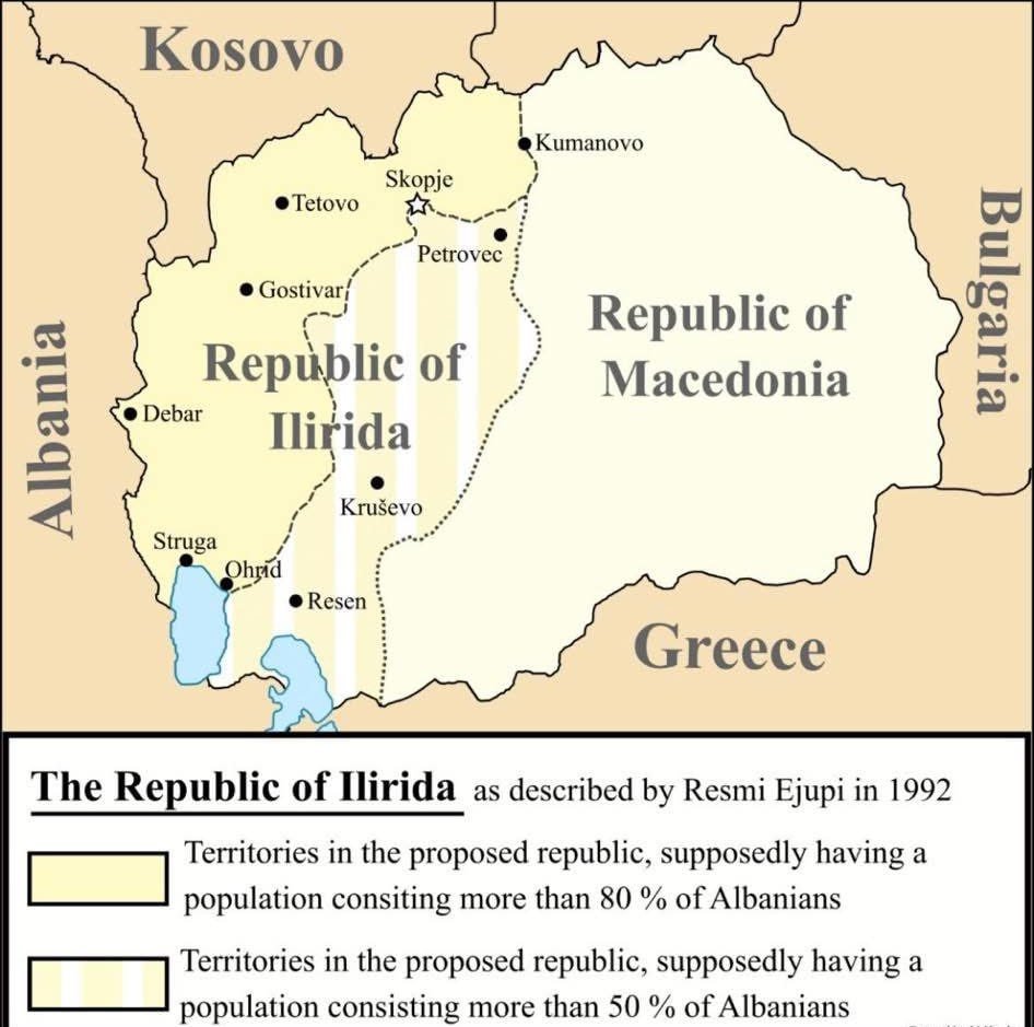 2021m2021's tweet image. Bo Slovenija četrta albanska država ? Kako se bo odzvalo 100.000 Srbov, ki vlada Sloveniji ?

Bilal Kasami voditelj Albancev v Severni Makedoniji je predlagal, da Makedonija oz. del postane albanska država.
Kosovo je že druga albanska država, zakaj Makedonija ne bi postala tretja