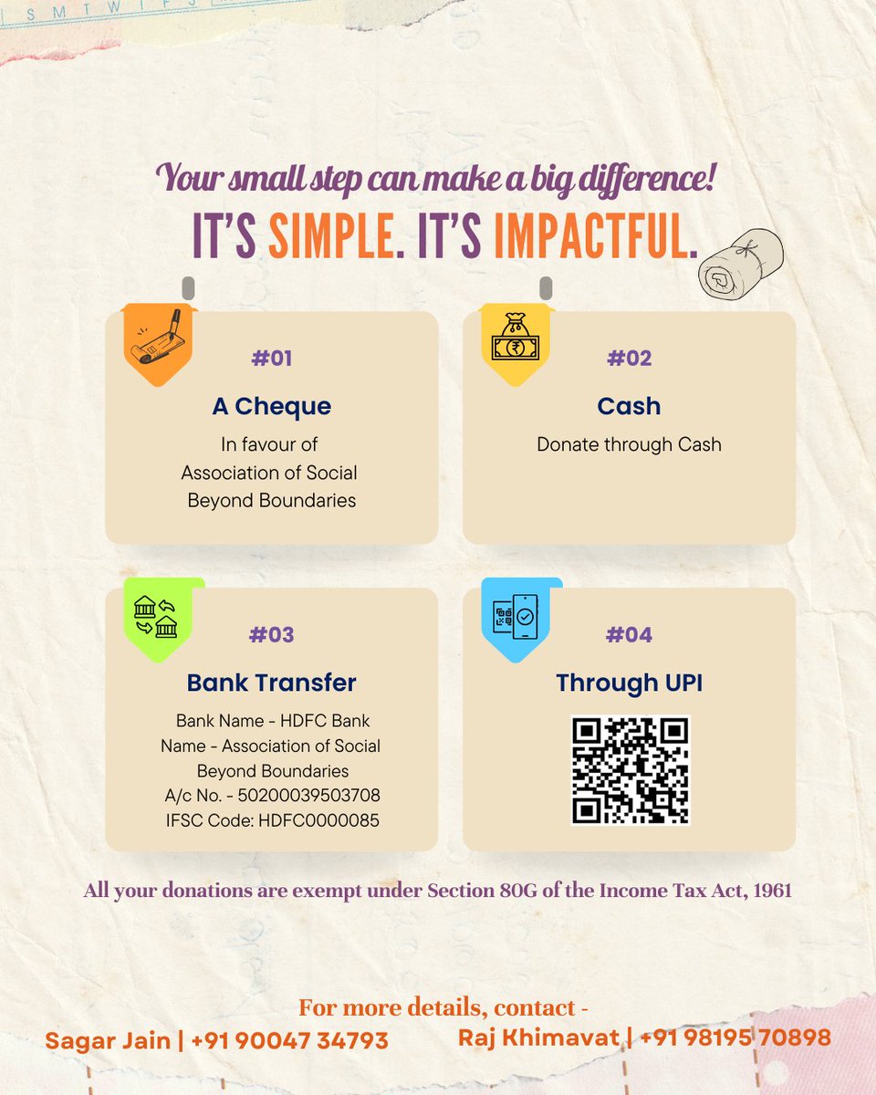 1000 blankets.
1000 chances to keep someone warm this winter.
This December, we’re spreading warmth across Maharashtra, Rajasthan &amp; Gujarat — 1 blanket, 1 person.
₹200 = 1 blanket
If you’ve ever wanted to make winter a little kinder for someone… this is your moment.