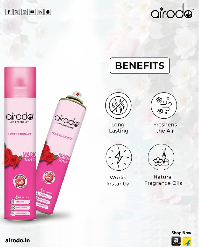 airodo10468's tweet image. Fill your space with the luxurious fragrance of Airodo Magic Rose 🌹
Instant freshness, long-lasting effect, and natural fragrance oils — all in one effortless spray.

👉 Shop Now: airodo.in
🛒 Also available on Amazon &amp;amp; Flipkart

#Airodo #MagicRose #AirFreshener
