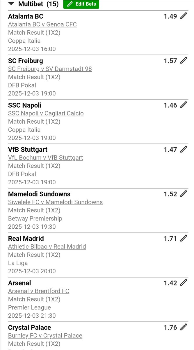 ✅️ Straight Wins 💰 Total Odds: 387 🎟 Betway Code: BW25FF4057