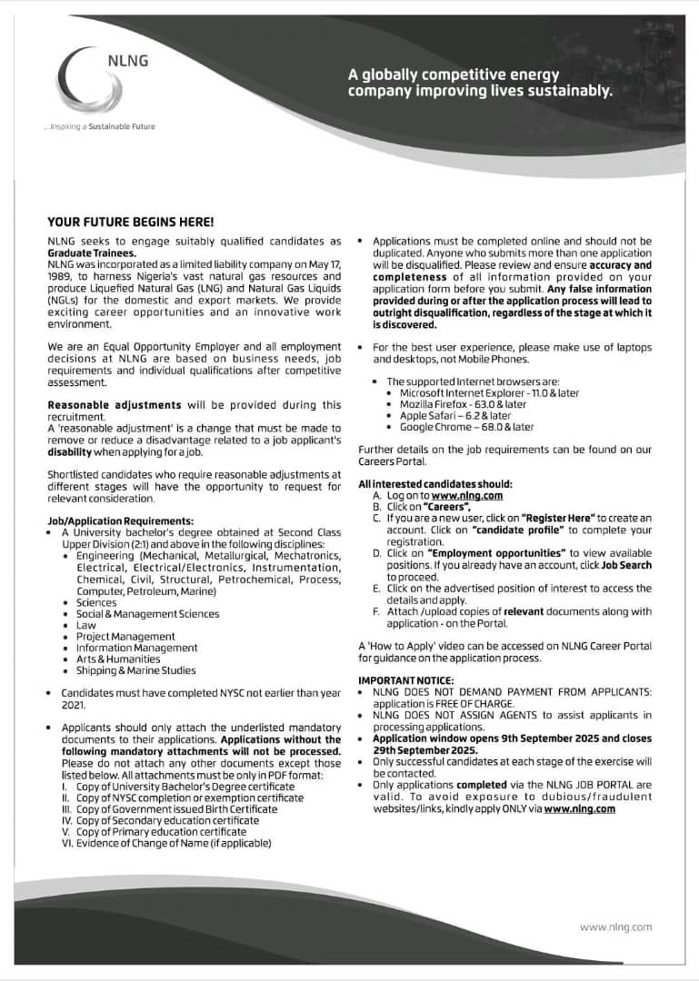 JesusOverNaija's tweet photo. How to Successfully Pass the NLNG Aptitude Test for Graduate Trainee Roles

If you’ve just been invited for the NLNG 1st Stage Assessment Test, this guide is for you. Take a moment to read through — it may be the difference between progressing or not.

The NLNG Graduate Trainee recruitment process is highly competitive, and the aptitude test is often the major filter. Proper preparation is key.

Here are important steps to help you excel:
🔹 Use a reliable laptop with a functional webcam
The test is proctored, so your device and camera must work perfectly.
🔹 Ensure you have a strong and stable internet
A fluctuating network can affect your focus and timing.
🔹 Set up in a quiet, distraction-free environment
Your environment matters more than you think.
🔹 Practice using the sample test link in your invitation email
This matters more than any past questions. Get familiar with the structure and timing.
🔹 Manage your time wisely
SHL-style tests are designed to assess speed and accuracy. Aim to complete all questions within the allotted time.

If you need SHL-style past questions, use this link https://t.co/o5F7w2QtIw. However, ensure you practice with the sample template in your invitation Email 

Finally, stay calm, stay prepared, and stay prayerful.
You’ve got this — and by God’s grace, you will succeed.

Read! Liked!! Copied!!! Shared!!!!